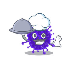 Nidovirales chef cartoon character serving food on tray