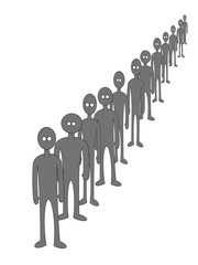 illustration of a long line