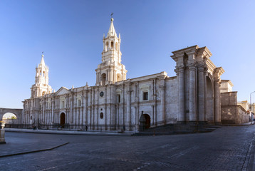 The Basilica Cathedral of Arequipa in the 