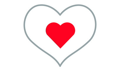 Heart symbols stacked on a white background