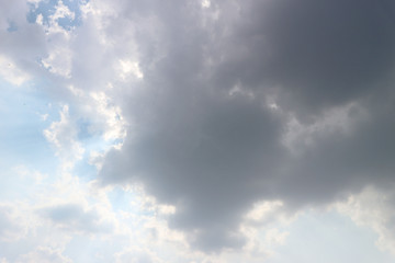 Obraz premium blue sky with clouds and sun for background.