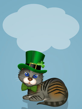 cat celebrate St. Patrick's day