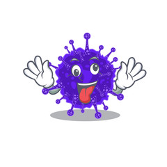 A cartoon design of nidovirales having a crazy face