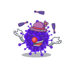 Naklejka premium An attractive nidovirales cartoon design style playing juggling