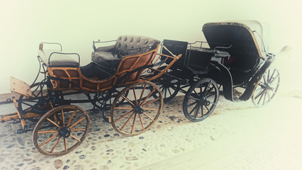 Fototapeta na wymiar vintage horse carriage with carriage