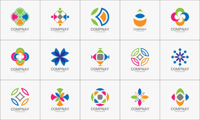 Set of company logo design ideas Free Vector 2