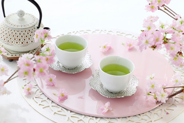 緑茶　さくらの花