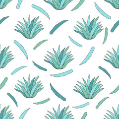 Aloe vera. Seamless pattern.