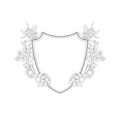 Floral botanical frame and monogram.