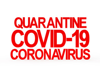 Red Covid-19 coronovirus quarantine icon isolated on white background. 3D illustration	