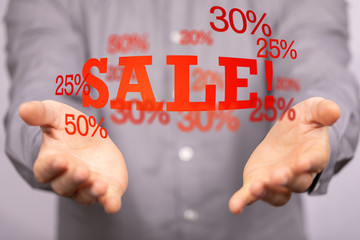 Discount and commission concept 3d