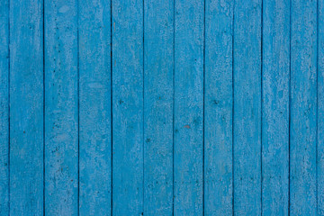 Fototapeta na wymiar Blue wooden wall, old wood planks texture, abstract background