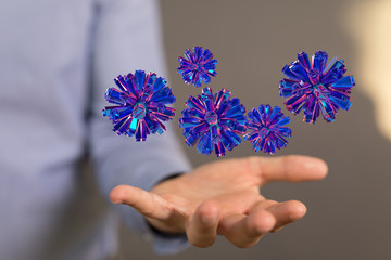 Corona Virus - Microbiology And Virology Concept - 3d Rendering.