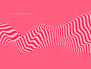 Background with optical illusion. Pattern can be used as a template for brochure, annual report, magazine, poster, presentation, flyer and banner. 3d vector illustration.