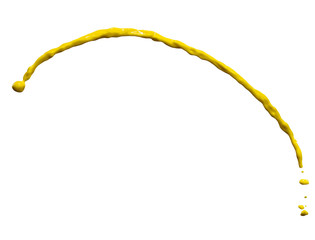 yellow paint splash isolated on white background