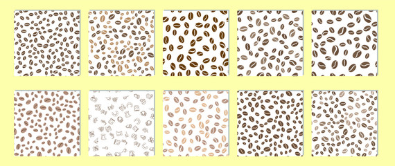 Coffee seamless vector pattern for Cup mug, restaurant or cafe menu design. 