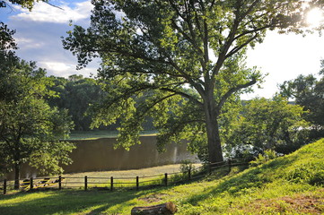 Obraz premium Lake sunset landscape