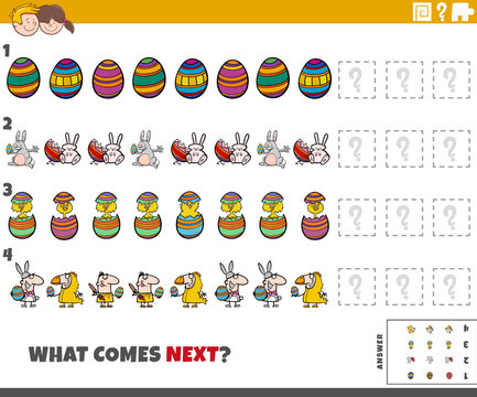 educational pattern game for kids with Easter characters