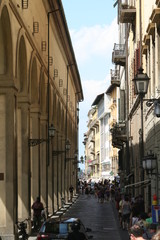 Fototapeta na wymiar Florence, Italy: view of a street near Ponte Vecchio