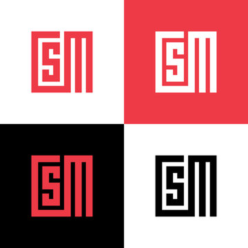 Initial letter CSM logo design template, cool typography symbol