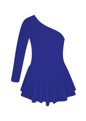 One sleeve blue dress. vector illustration