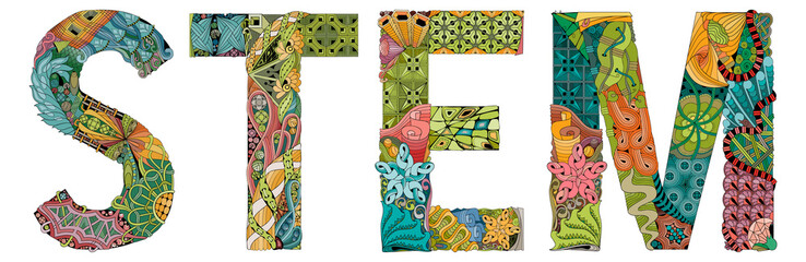Word STEM. Vector zentangle object for decoration © Andreichenko