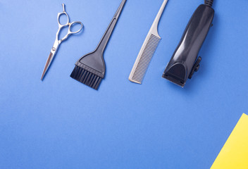 Barber haircuts and beauty salons banners flyers card template Inspired by fashion professional hairdresser tools