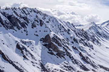 Snow filled glacier