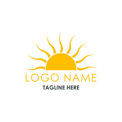 sun icon logo design vector