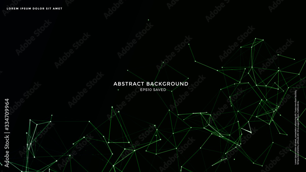 Poster digital, communication and technology background with lines and dots. network connection.