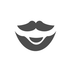 Bearded men icon, beard symbol design, facial hair illustration
