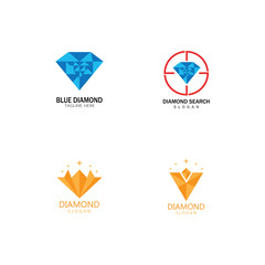 Diamond  jewelry Logo Template vector icon illustration design