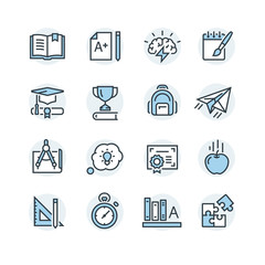 vector icons of school subjects