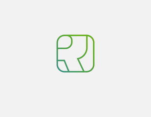 Abstract geometric green linear logo icon letter A for your company typography