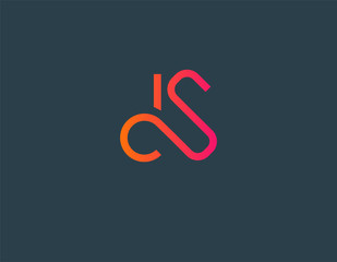 Creative geometric gradient linear logo icon letter D and S typography for your company