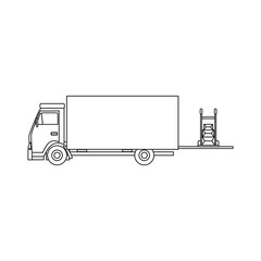 small delivery truck on white background, vector