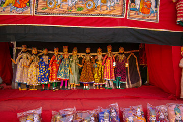 Colorful traditional puppets of Rajasthan