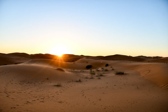 View Of The Sahara Desert In Morocco North Africa