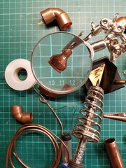 Soldering iron and soldering materials