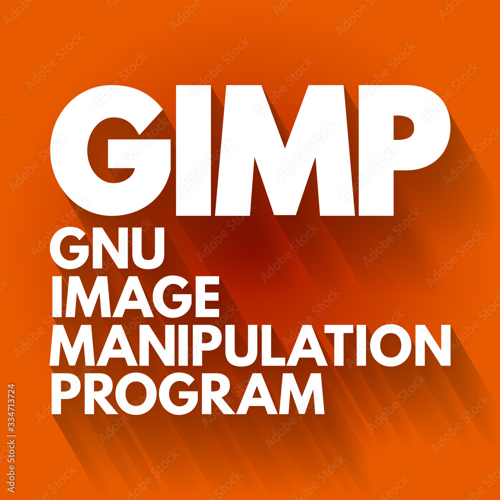 Poster GIMP - Gnu Image Manipulation Program acronym, concept background
