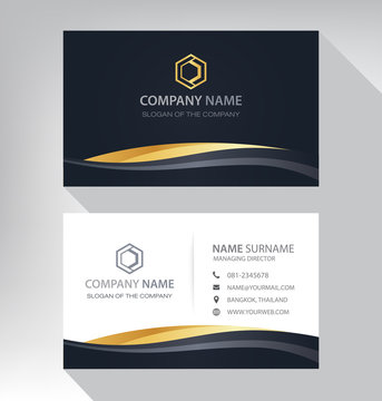 Luxury and modern. vector business card template. design black gold white