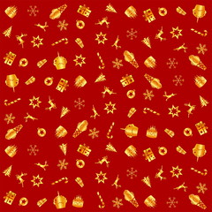 pattern for decorations merry christmas on red background