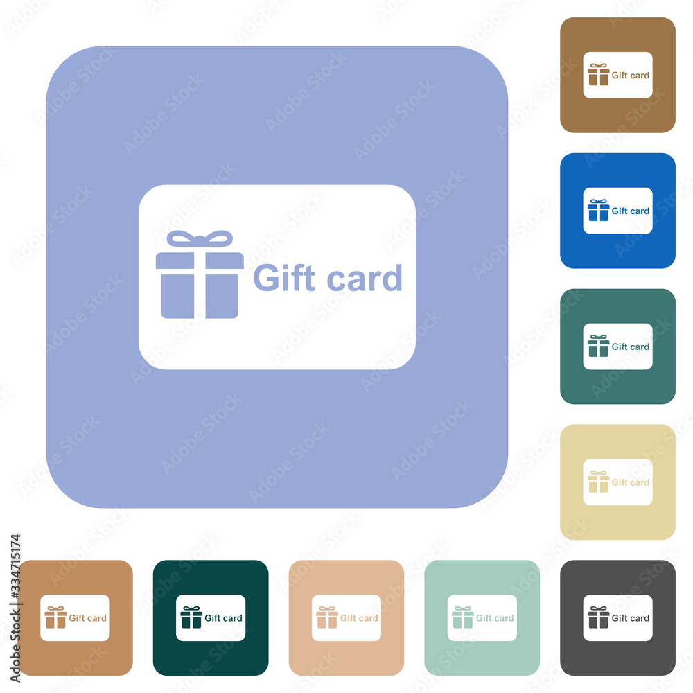 Poster gift card with text rounded square flat icons