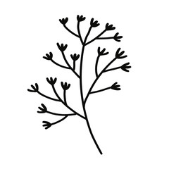 Wild flower on a white background. Simple vector illustration.