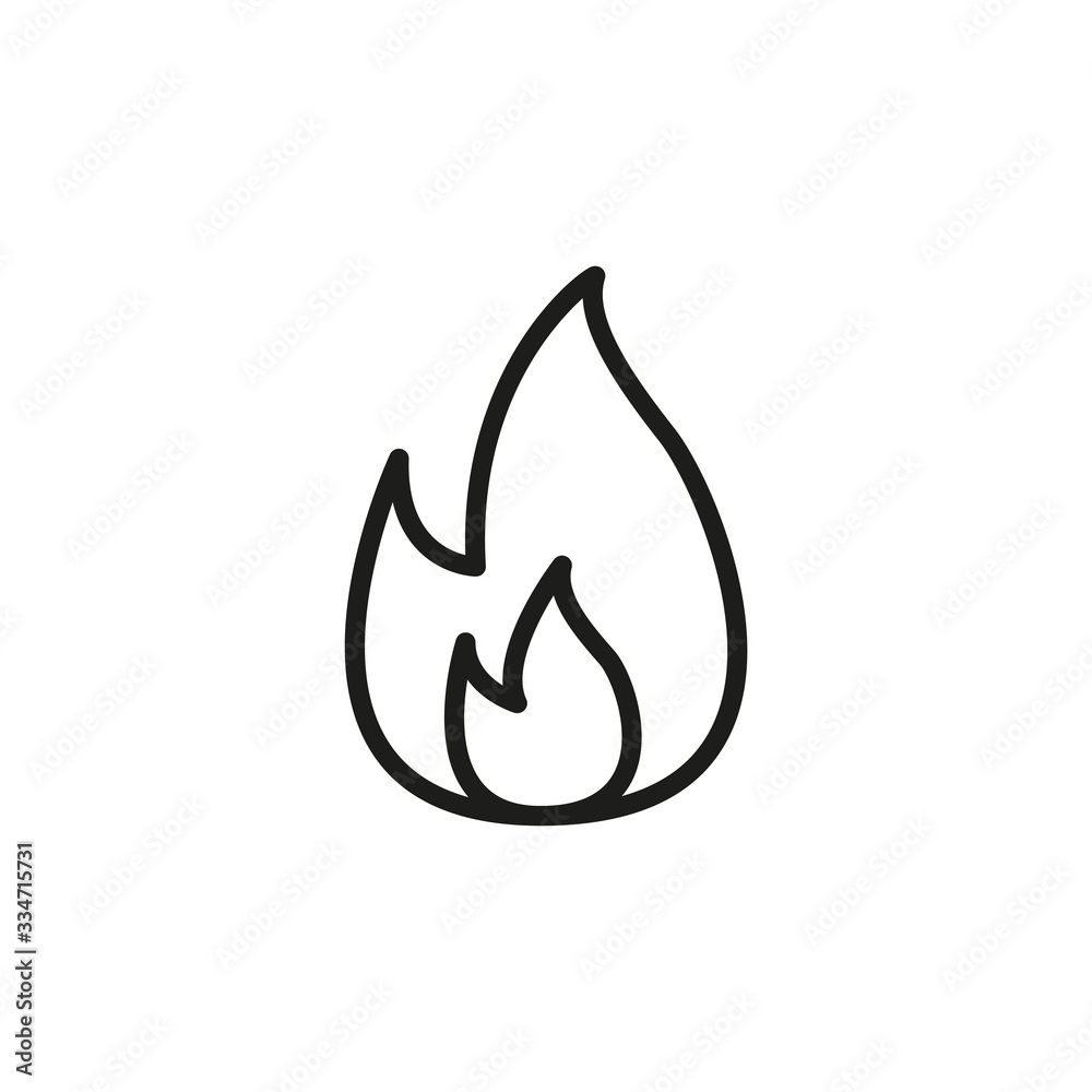 Poster Simple fire line icon.