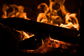 Fototapeta premium fire in fireplace