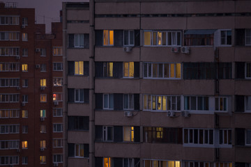 Fototapeta na wymiar panel Soviet houses in Russia during quarantine