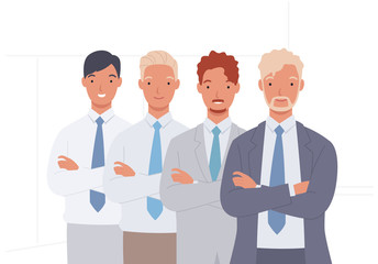Business team. group of businessman, teamwork. Vector illustration in a flat style