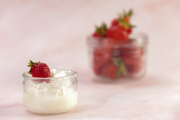 Strawberries in a glass jar