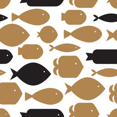 Cute fish.  Kids background. Seamless pattern.